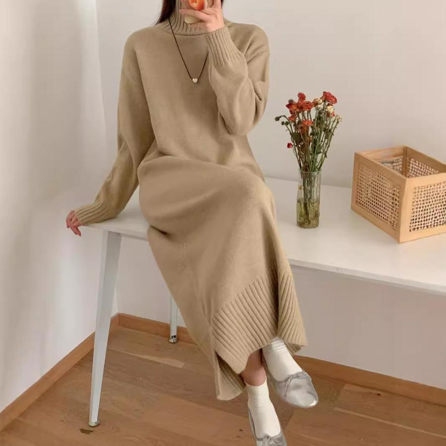 期間限定オファー長袖 ロング丈 ニットワンピース レディース ワンピース 長袖 ハイネック ロング丈 あすつく 秋冬長袖 ロング丈 ニットワンピース
