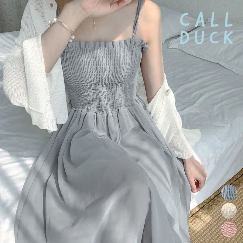 キャミワンピース カーディガン 2点セット レディース フレアロング 着やせ 春夏 122972