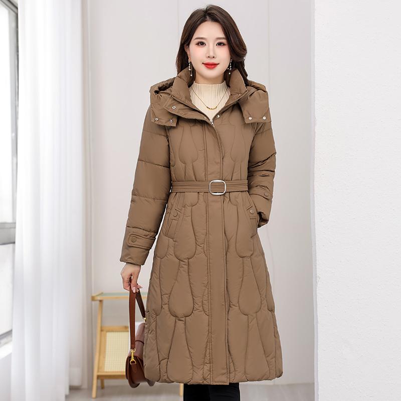 秋服 レディース ファッション オシャレ カワイイ シンプル 大人カワイイ 大きいサイズ ダウン コットン コート ミドル丈 スリム ロング 冬 コットンコート フード付き コットン ジャケット