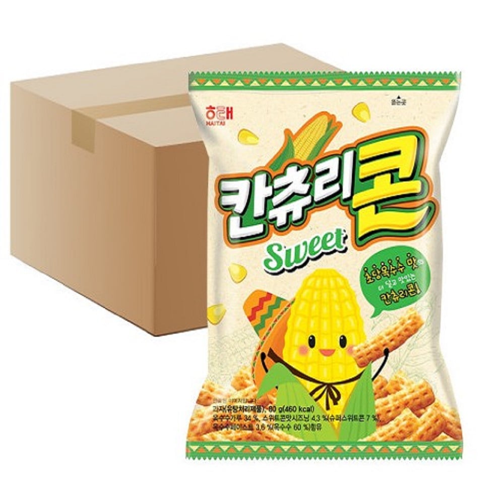 韓国-K MEAL-new_カンチュリコン sweet 80g 16個 (ボックス) 香ばしくて甘い 草堂とうもろこし おやつ ピクニック お酒の肴 サクサク食感 -K FOOD渡韓ごっこ