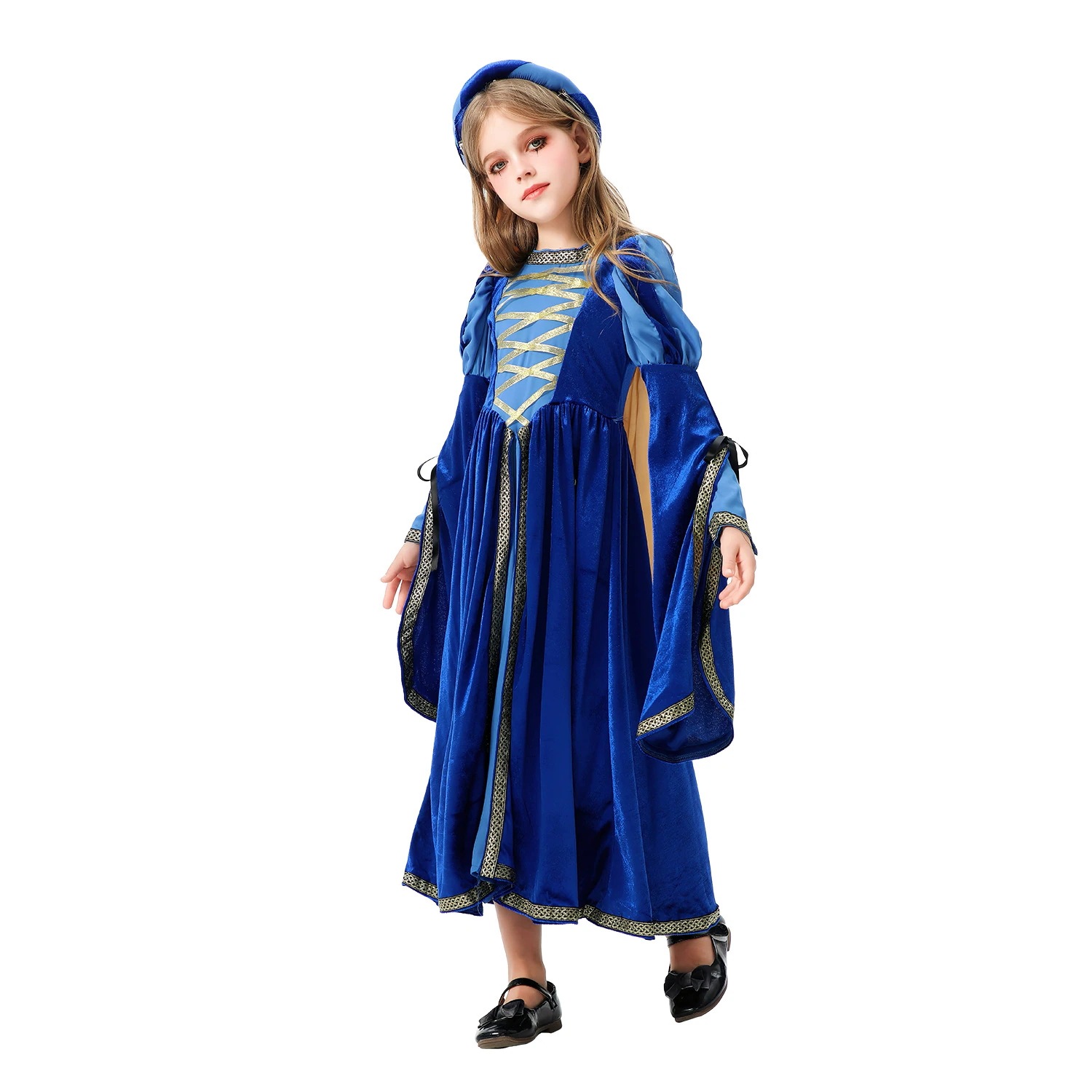 ハロウィンの子供用コスチュームレトロな宮殿風中世ルネッサンス風女の子のドレスカーニバルドレススカート