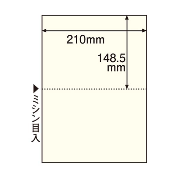 （まとめ） TANOSEE マルチプリンター帳票（FSC森林認証紙） A4 2面 穴なし クリーム 1箱（500枚） 2セット