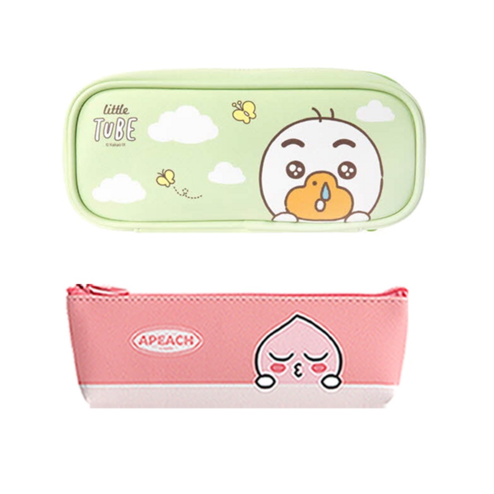 カカオフレンズモダンstミニ三角筆筒+スリムペンシルポーチ筆筒（ピンクアピーチ）...1セット