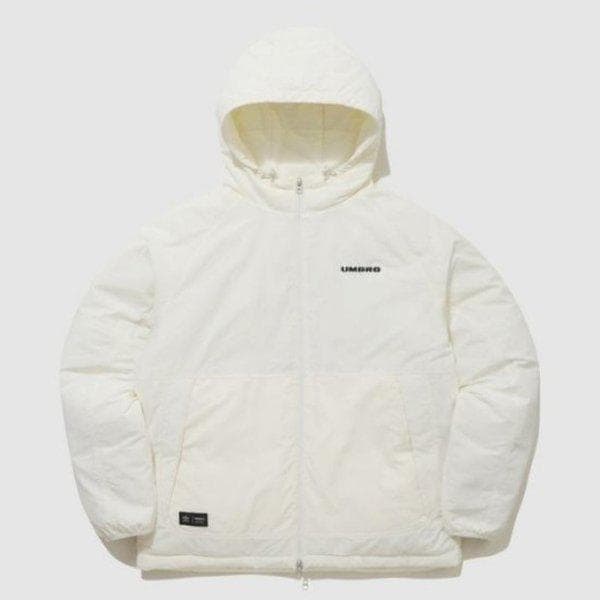 パディングCQK UQ123CPJ16-CRMエッセンシャルプラスフード付きパディングジャケット/ CREAM