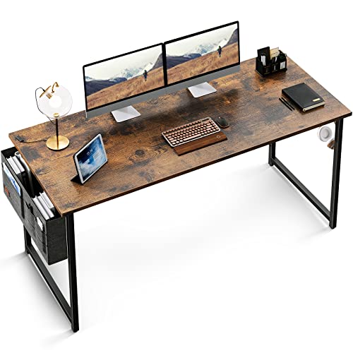 パソコンデスク 収納袋付き 幅140cm 奥行55cm ゲーミングデスク 省スペース ビンテージ