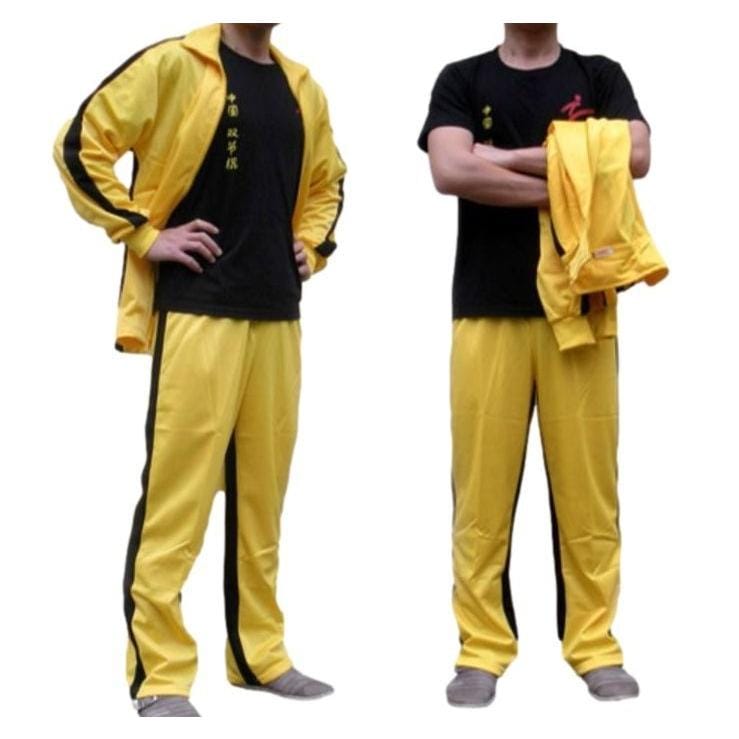 工場直販 一部分3日出荷ブルース・リー ジャージ 上下セット イエロー コスチューム コスプレ衣装 サイズ SXXXL