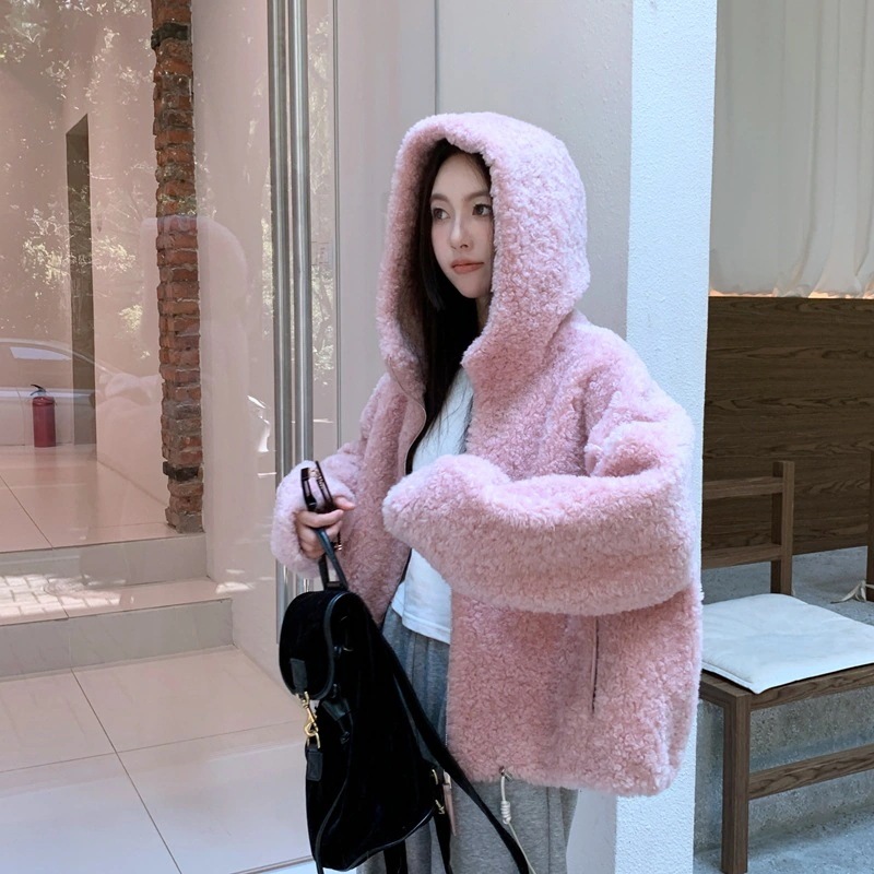 每日更新フード付きシープスキンファーコートレディース2026秋冬新作シープスキンコート ファー付き