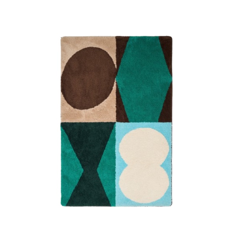 コージービッグラグ TIME TO START 170x110cm ビッグサイズラグ インテリアラグ リビングマット ふわふわタッチ 滑り止め付き