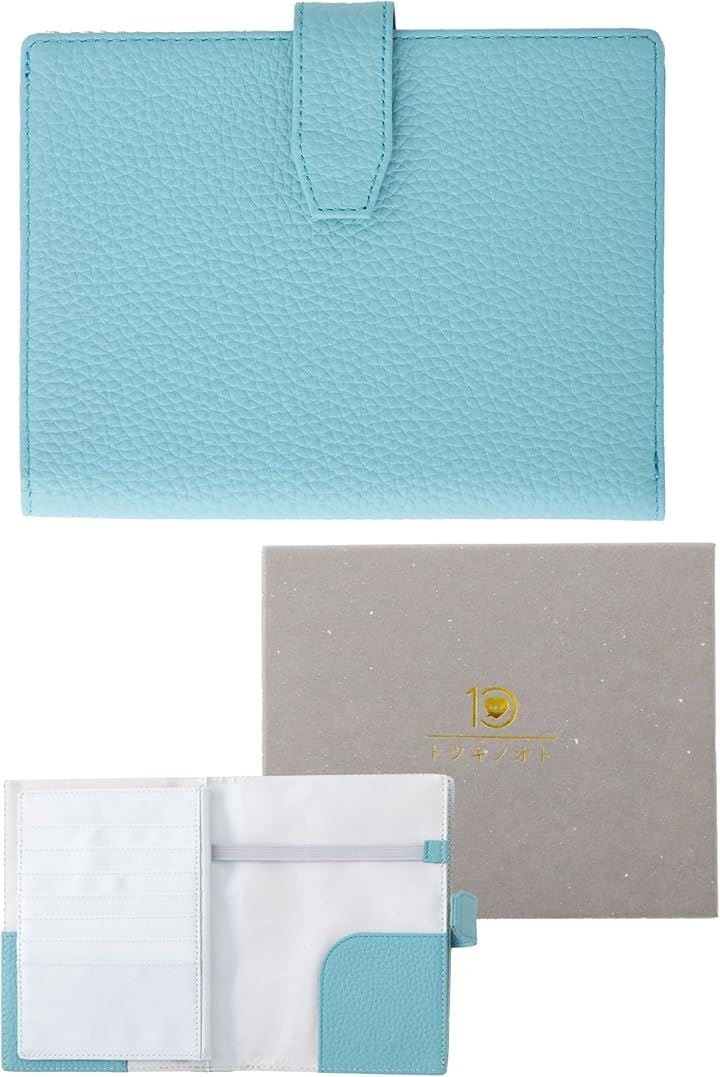 母子手帳ケース お薬手帳ケース 思い出を美しく残す本革のトツキノオト(あおぞら色) 5,042円