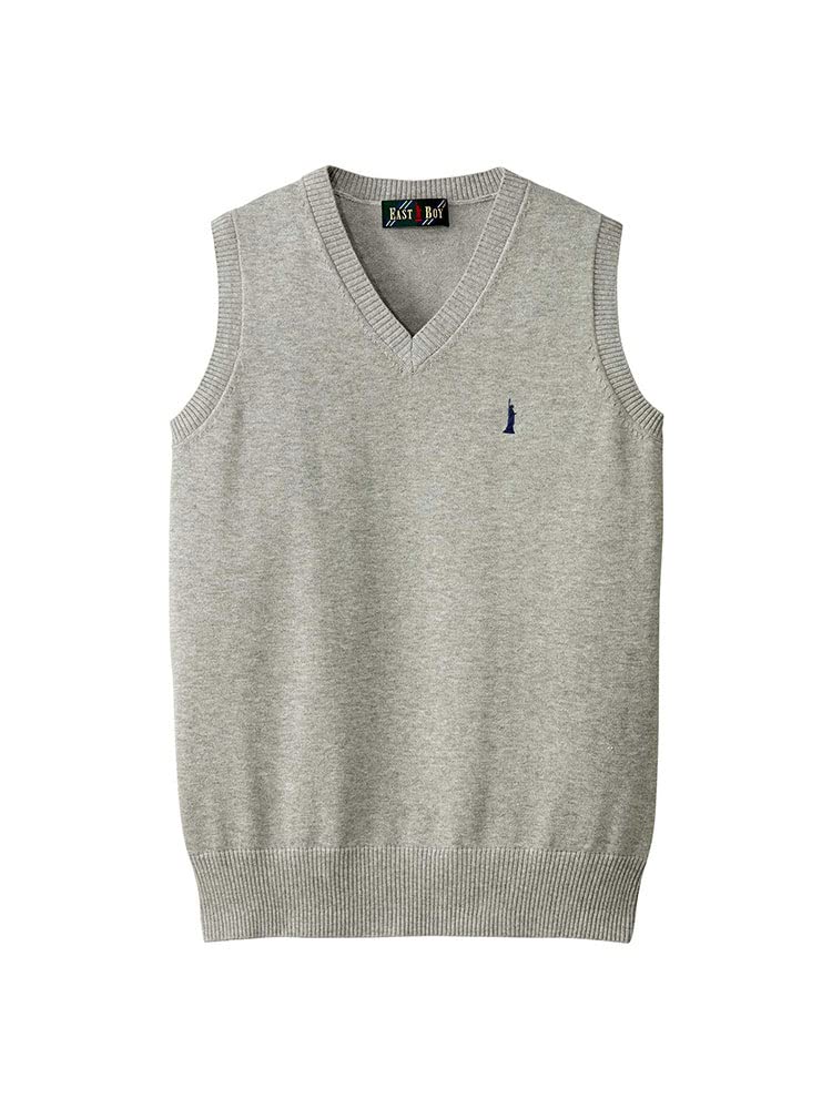 [イーストボーイ] セーターベスト 綿ベスト12G/COOLMAX3206007 レディース ライトグレー×ネイビー(910)