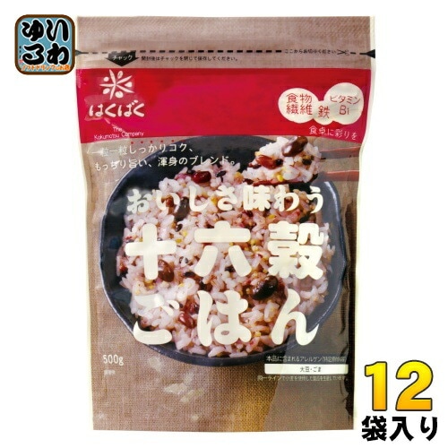 はくばく おいしさ味わう十六穀ごはん 500g 袋 12袋 (6袋入×2 まとめ買い) 食物繊維 鉄分 ビタミン ごはん