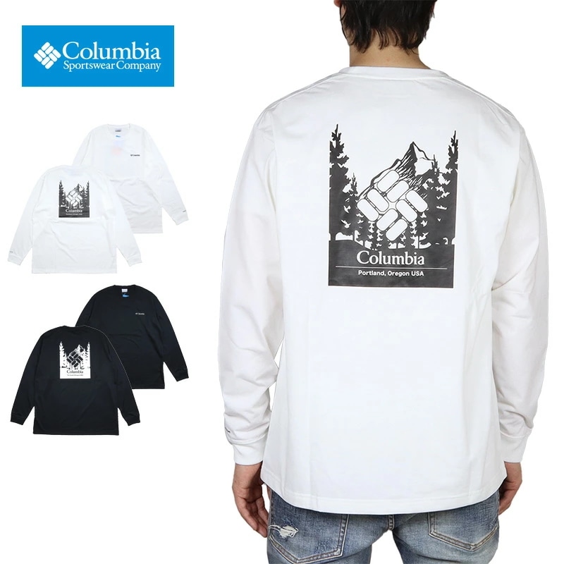 コロンビア ロンT COLUMBIA Tシャツ 長袖 メンズ レディース ブランド 大きいサイズ ロングスリーブ 黒 白