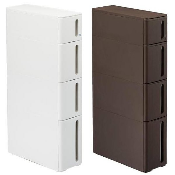 storanti（ストランティ）　プラスチックすきま収納ラック　ドロアーA　W170xD450xH850mm　ホワイト/DA-1210WH