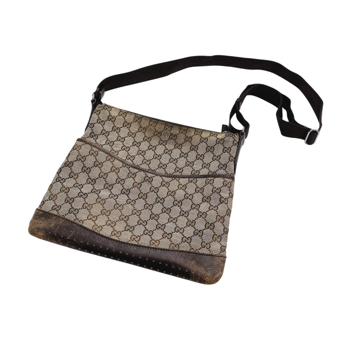 145857 001013 GGクリスタル スクエア ショルダーバッグ ブラウン