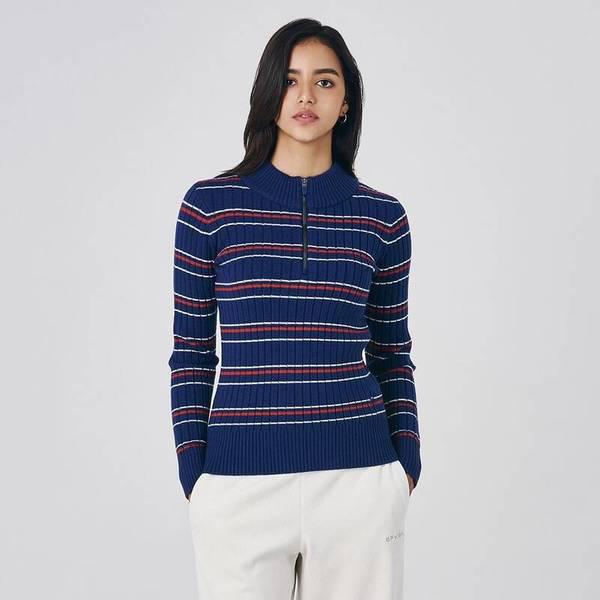 女性ウール混紡ハーフジップアップスウェットシャツ SPJWCNRL251WNVY 709570