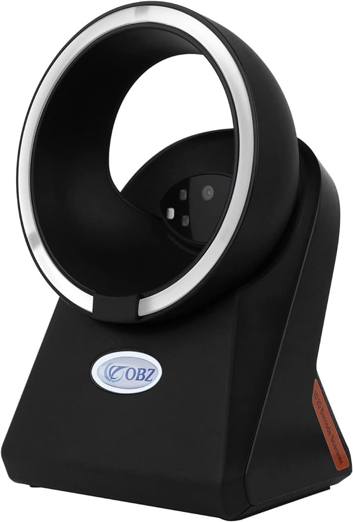 IOSと互換性 バーコードリーダー 1次元 2次元 QRコードリーダー バーコードスキャナー 自動センサースキャン無指向性 ハンズフリー USB POS( ブラック, RF-88B)