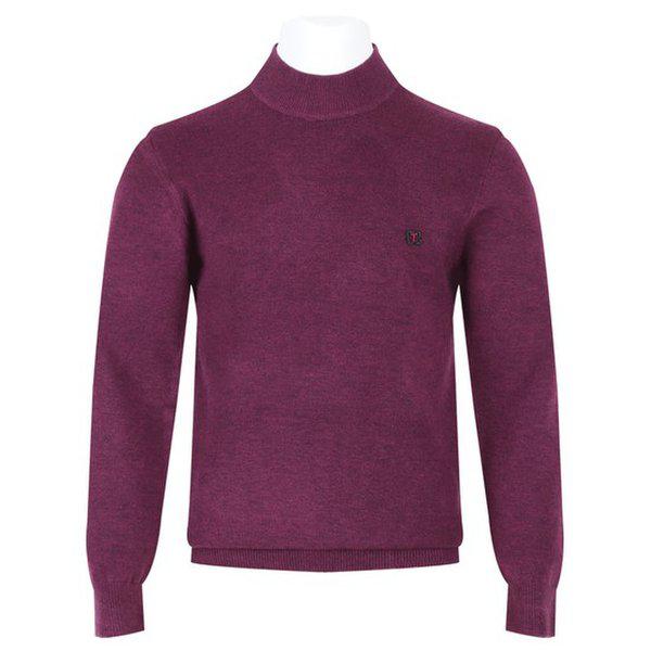 メンズ春秋ウールソフト半袖タートルネック長袖ニット BGM-KN-Q002-マルーン