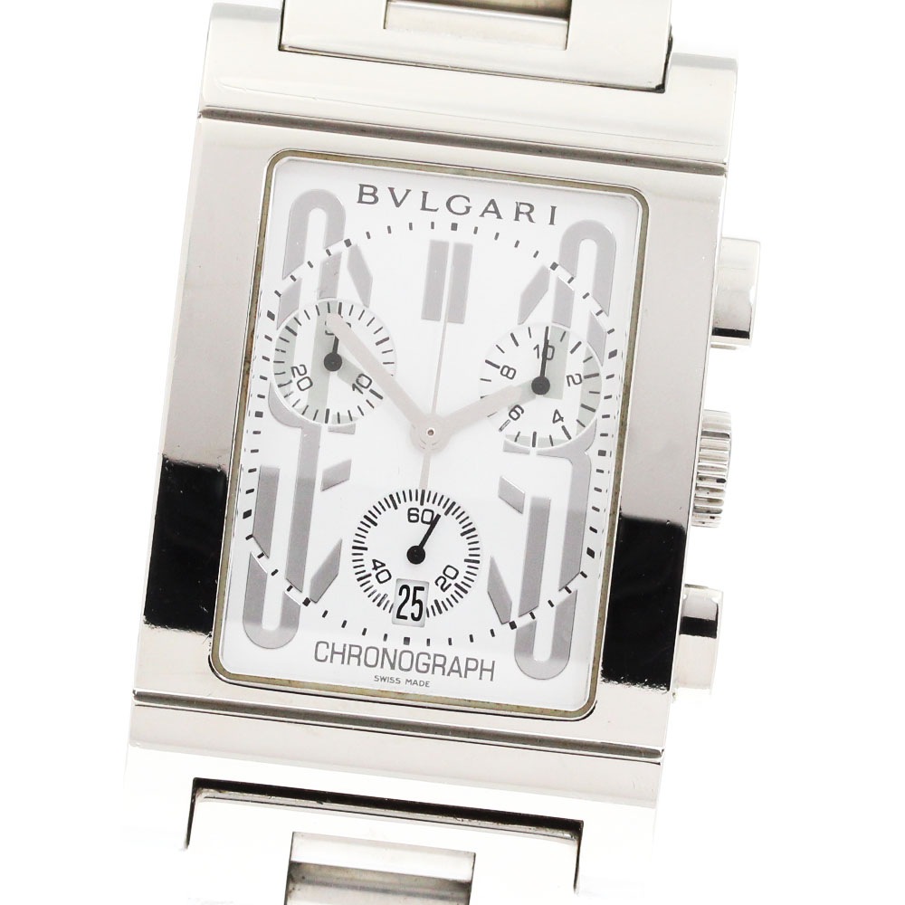 ブルガリ BVLGARI RTC49S レッタンゴロ クロノグラフ デイト クォーツ メンズ _880762【中古】