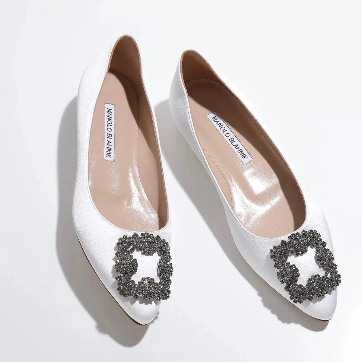 MANOLO BLAHNIK マノロブラニク パンプス HANGISIFLAT FMC SATIN ハンギシフラット サテン 9XX 0348 レディース ジュ 【ts】