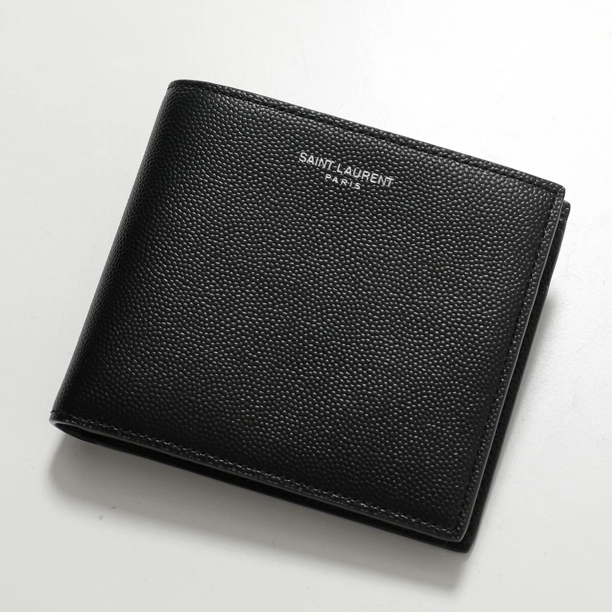 SAINT LAURENT サンローラン 二つ折り財布 396303 BTY0N メンズ レザー 小銭入れあり ミニ財布 ロゴ 1000/NERO 396303BTY0N1000