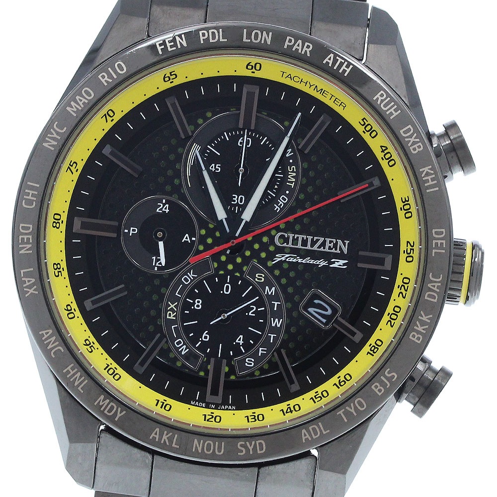 シチズン CITIZEN AT8185-89E アテッサ ACTライン 日産 世界限定1700本 エコドライブ ソーラー電波 メンズ 良品 箱・保証書付き_941852【中古】