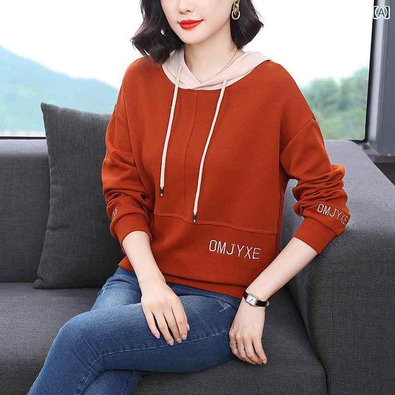 レディース パーカー トップス カジュアル 快適 マザーズ 普段着 婦人服 秋冬 女性 服 長袖 フード付き スウェットシャツ 女性 秋服 大きいサイズ 人 ファッション 5,279円