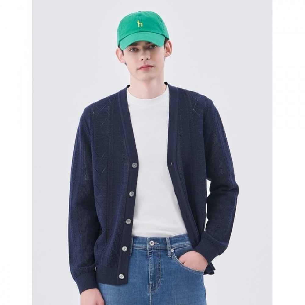 (ヘッジズ) 24SS ネイビーハンジブレンドサマーカーディガン HZSW4B202N2