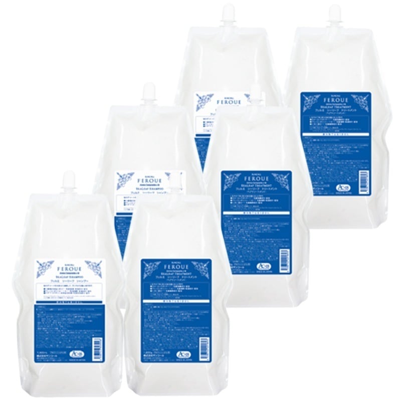 フェルエ シーリーフ シャンプー 1900mL ×3個 + シーリーフ トリートメント 1800g ×3個 詰め替え 6点セット