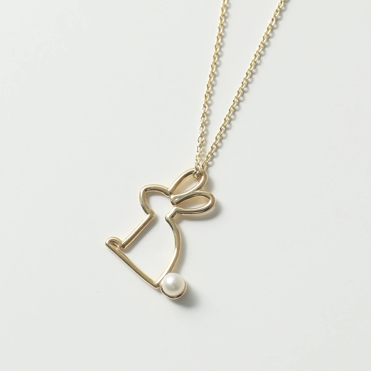 ALIITA アリータ ネックレス CONEJITO PERLA NECKLACE ROLO レディース パール ラビット モチーフ ペンダント アクセサリー YELLOW-GOLD-9KTネックレス