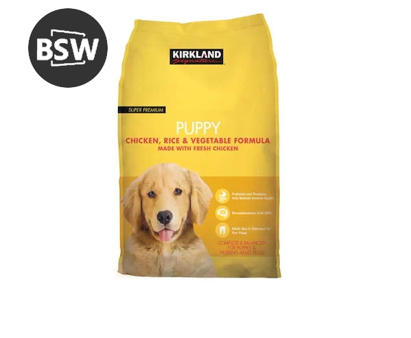 BSW カークラン ドシグネチャー 子犬用 チキン,ライス,ベジタブル KIRKLAN スーパープレミアムドッグフード(子犬用)9.07kgチキン&ライス