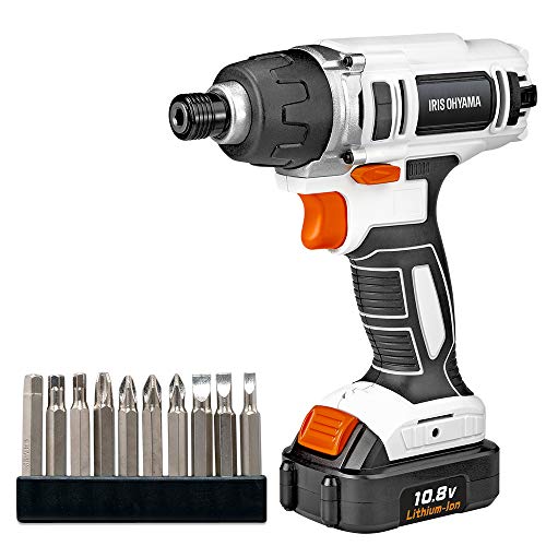 色：ホワイト アイリスオーヤマ 充電式 インパクトドライバー 10.8V コードレス バッテリー・充