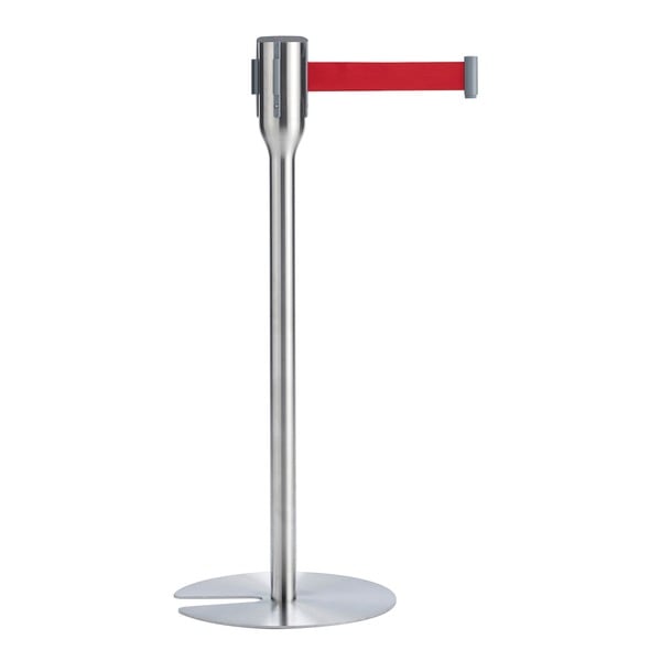 ベルトパーテーション スリム 5.5m ベルト赤 屋内用 テラモト 案内 整列 誘導 仕切り 組立品