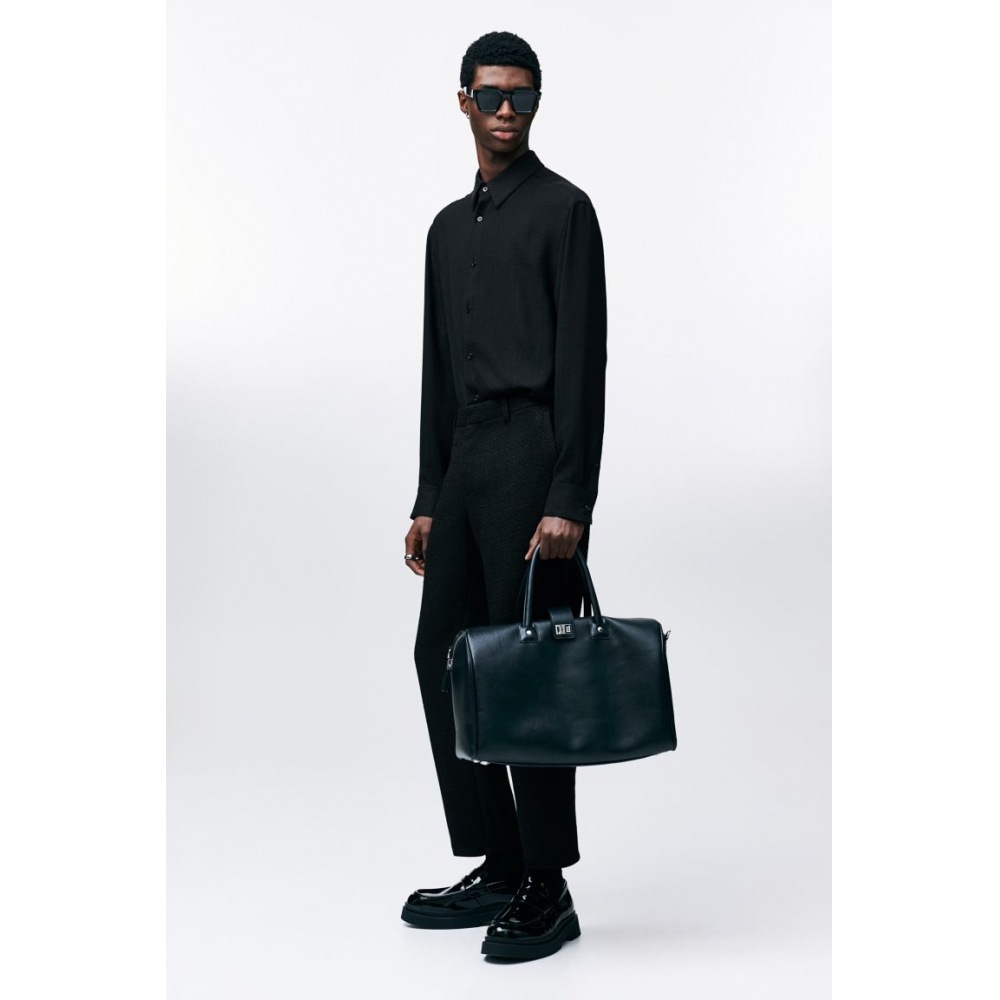 H&M クロップドトラウザーズレギュラーフィットブラック