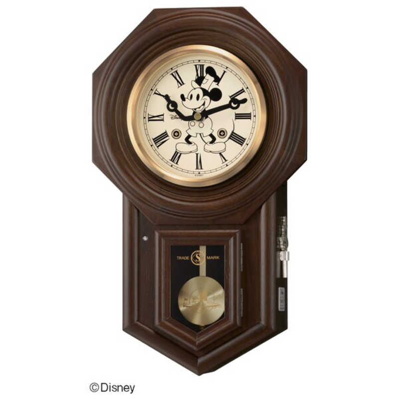 セイコー　ミッキーマウス 振り子つき掛時計 (Disney 数量限定モデル) 濃茶木地塗装　FS805B