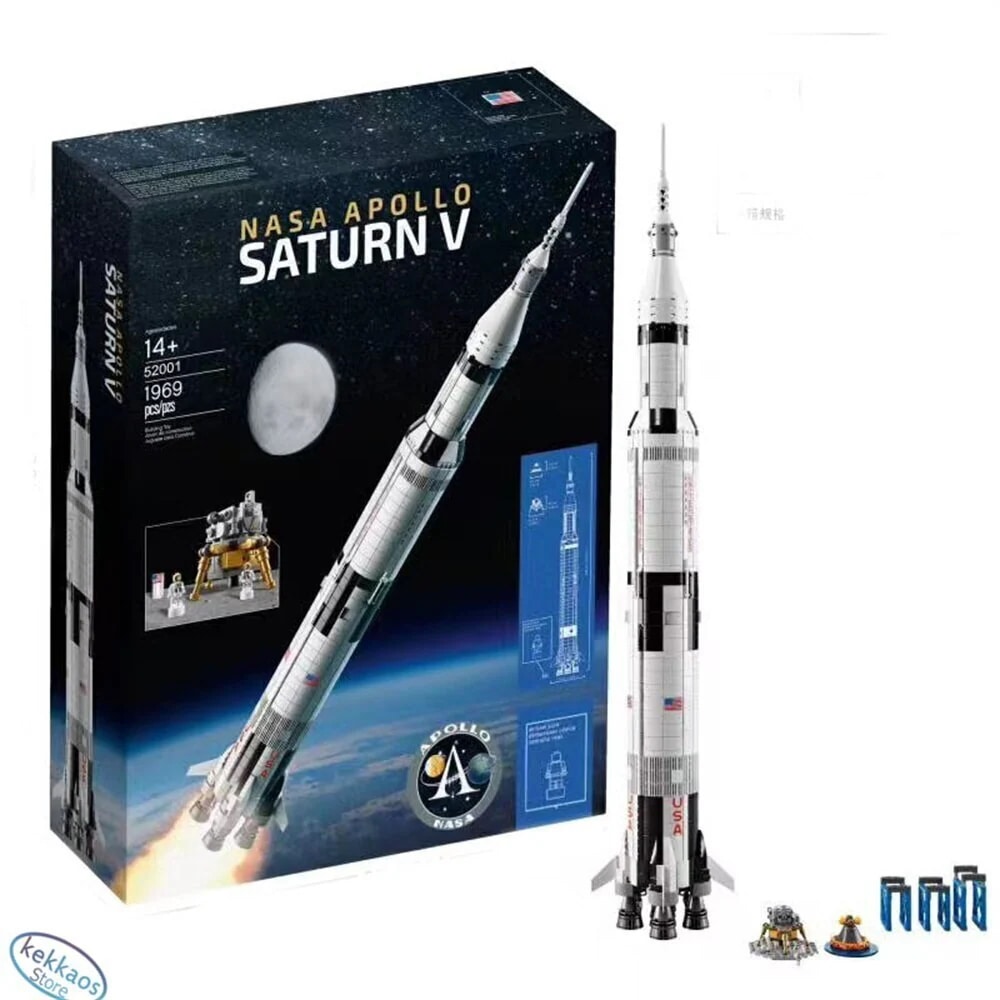 レゴ互換 アイデアズ NASA アポロ サターンV 宇宙モデル ロケット 子供と大人に 科学組み立