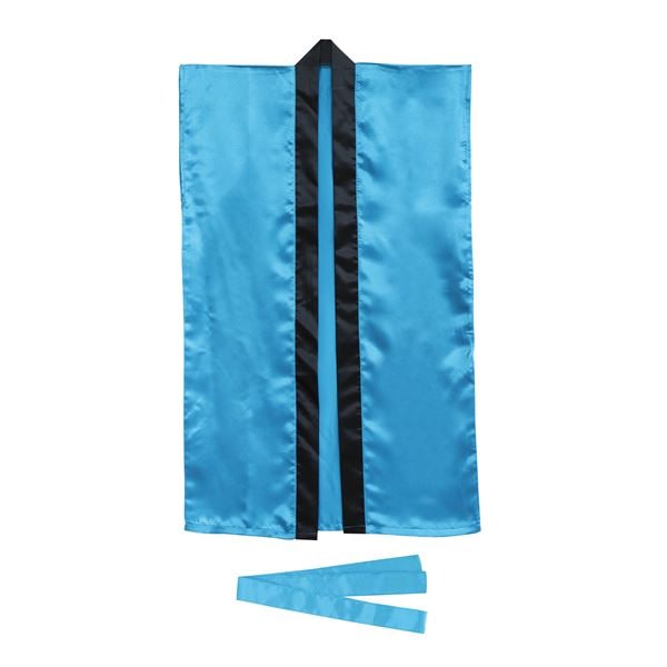 (まとめ)ソフトサテンロングハッピ S 青 (ハチマキ付) (×10個セット)