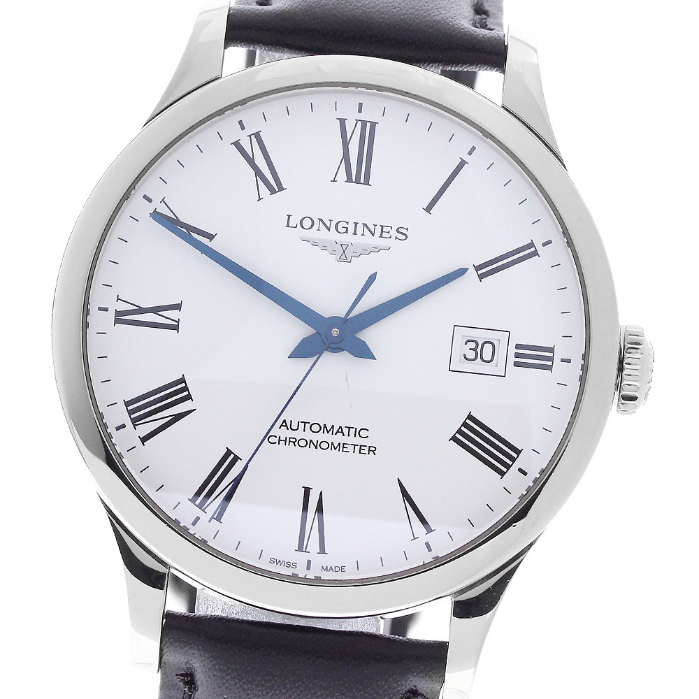 ロンジン LONGINES L2.821.4.11.6 レコード コレクション デイト 自動巻き メンズ _959419【中古】