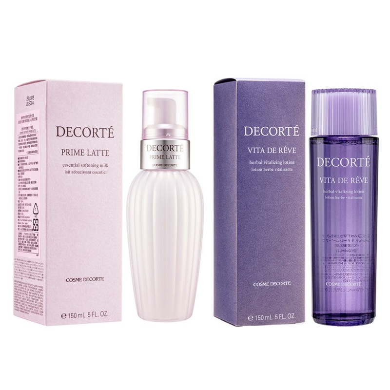 DECORTE ヴィタ ドレーブ ハーバル ローション 化粧水 150mL+プリム ラテ ハーバル ミルク乳液 150mL (2点セット)