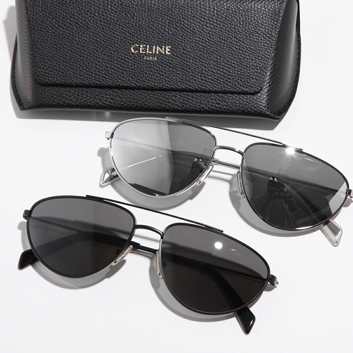 CELINE セリーヌ サングラス CL40077U レディース ティアドロップ型 フルリム メタルフレーム ロゴ マット メガネ 眼鏡 アイウェア カラー2色