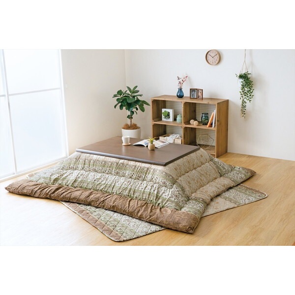 1161010120301 こたつ布団 掛敷セット ふっくら 日本製 エレガンス調 グリーン 約205×285cm メーカー直送