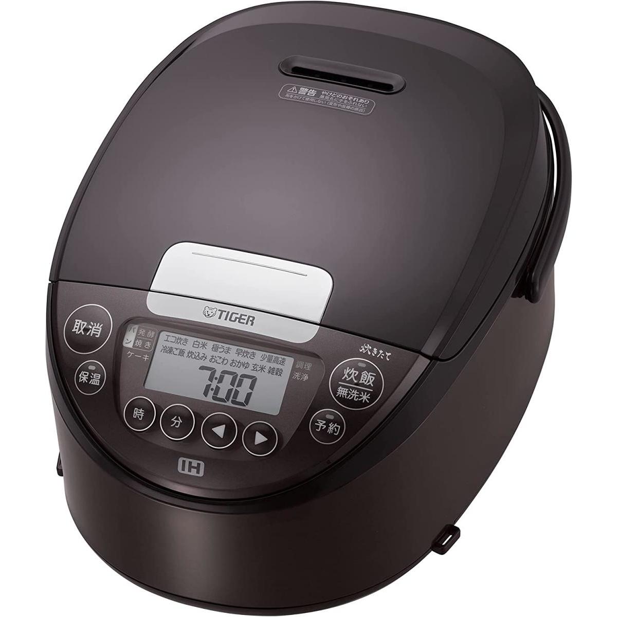 【在庫有・即納】炊飯器 タイガー魔法瓶(TIGER) 5.5合 IH式 炊きたて 遠赤黒厚釜 お手入れ簡単 ブラウン JPW-D100T