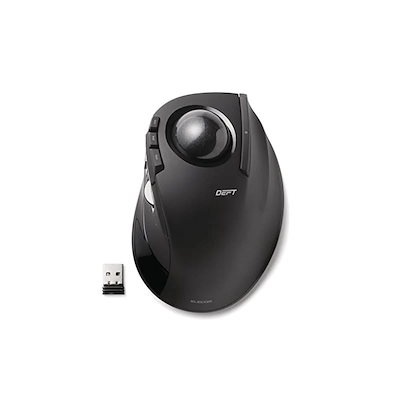 他サイト： エレコム マウス ワイヤレス (レシーバー付属) トラックボール 人差し指用 8ボタン ブラック M-DT2DRBKの商品画像