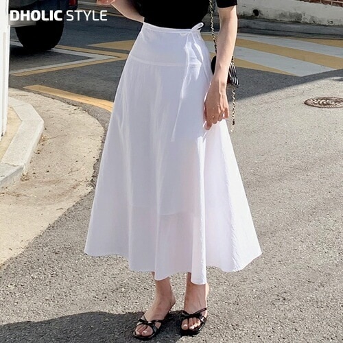 [メガ割りSALE]リボンナイロンフレアスカート・p661203