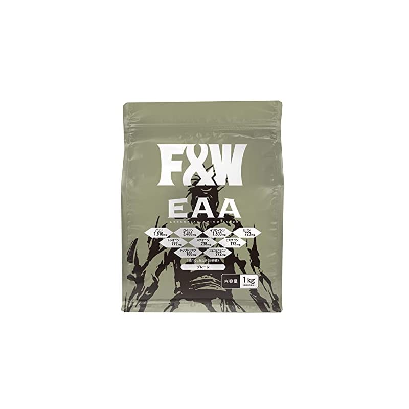 F&W(エフアンドダブリュー) EAA 1kg 単品 プレーン 100食分 計量スプーン付 必須アミノ 国内製造 98%配合