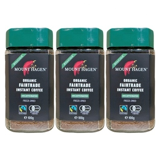 マウントハーゲン カフェインレス オーガニック インスタントコーヒー 100g 3個セット 緑 4,962円