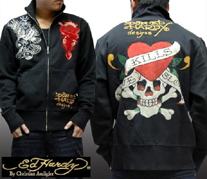 セール エドハーディー 200種類の品揃え Ed Hardy メンズ プラチナム トラックジャケット ラブキル ブラック 正規品 インポート セレブ ファッション ブランド セレカジ アメカジ