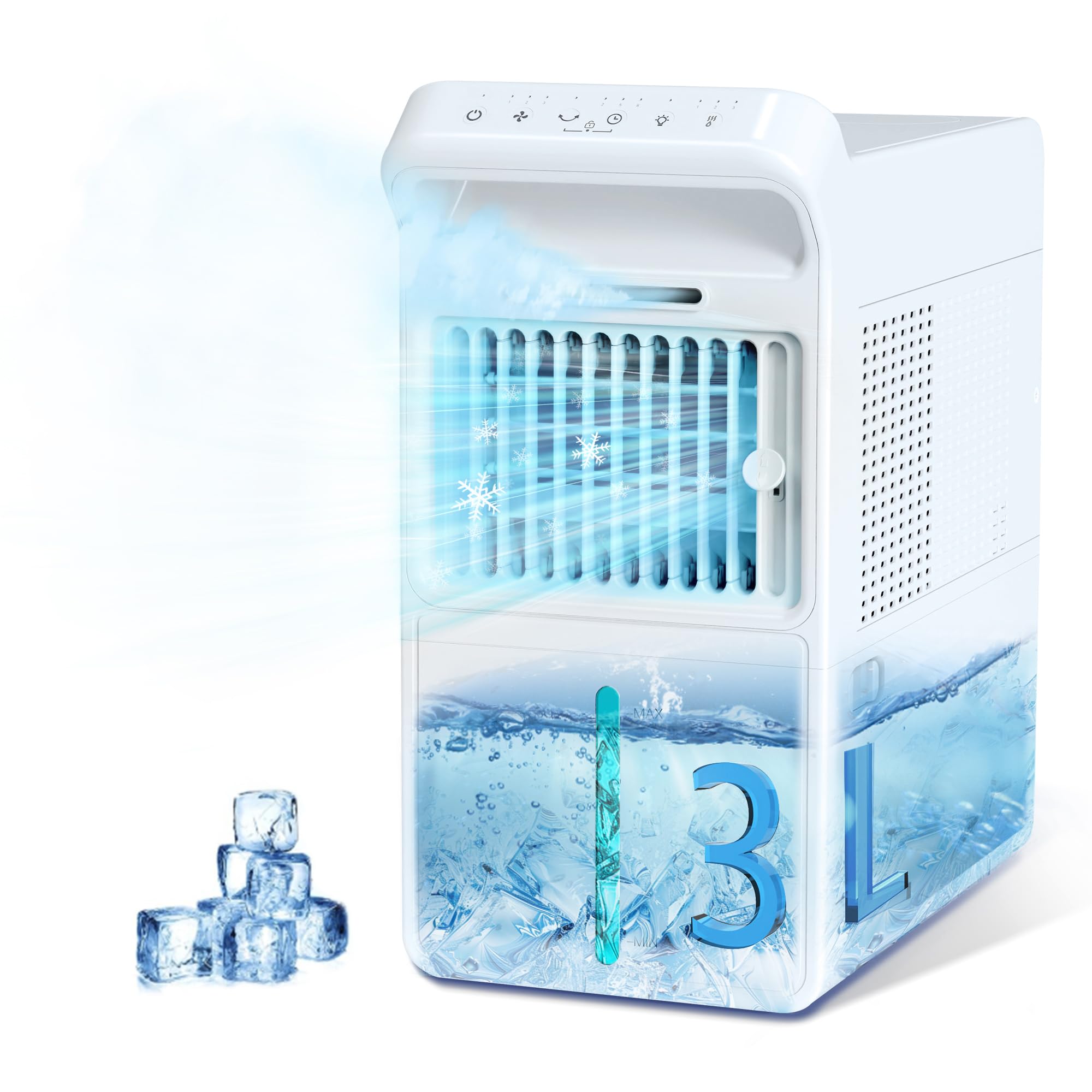 Braveby 冷風機 冷風扇「氷霧×爆速冷風秒で極涼」卓上クーラー 7.5m/s強力送風 大容量 3L水タンク 氷いれ可能 ミスト3段階 3段階風量 扇風機 小型 首振り チャイルドロック卓上扇風 8,737円