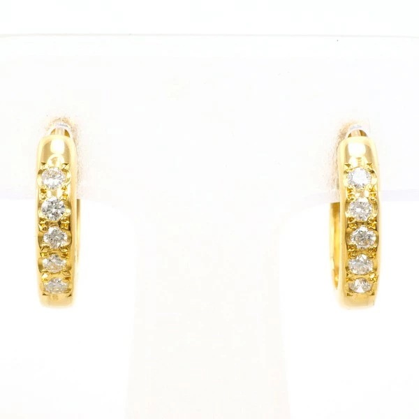 K18 18金 YG イエローゴールド ピアス ダイヤ 0.10 ×2 ジュエリー 中古