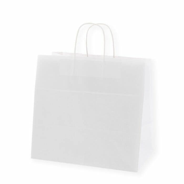 （まとめ買い）シモジマ HEIKO 手提げ紙袋 25チャームバッグ 25CB 34-1 晒白無地100G 50枚 幅340xマチ220x高320mm 003269102 [x3セット]
