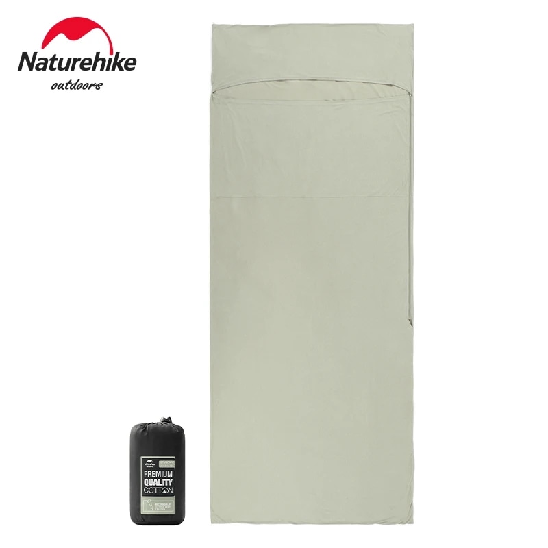 Naturehike綿寝袋ライナー絹のような超軽量旅行ホテル寝袋ライナーsplicable封筒バックパックキャンプシート